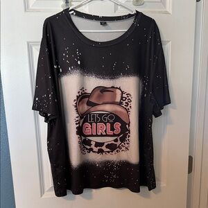 Lets Go Girls Black Graphic Tee for women